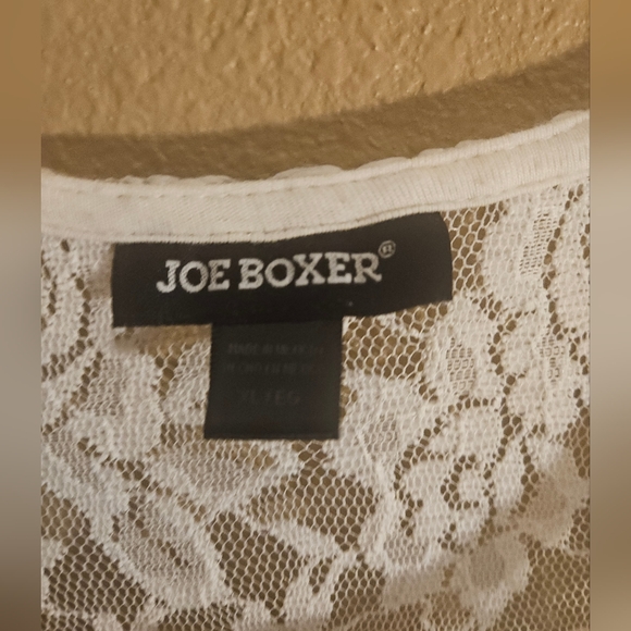 Joe Boxer Floral Off the Shoulder Ruffled White Lace Top XL - Picture 8 of 9